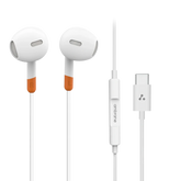Ambrane Wired Type C in Ear Earphones with in-line Mic for Clear Calling, 1.2M Cable, 14mm Dynamic Drivers for BoostedBass, Multi-Functional Controller for Type C Enabled Mobiles (Beatz 02,)